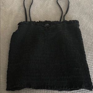 Black ruched tank top